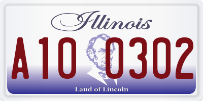 IL license plate A100302