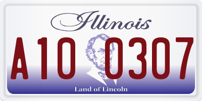 IL license plate A100307