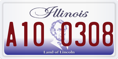 IL license plate A100308