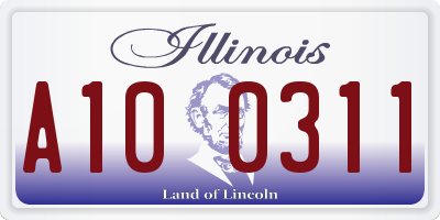 IL license plate A100311