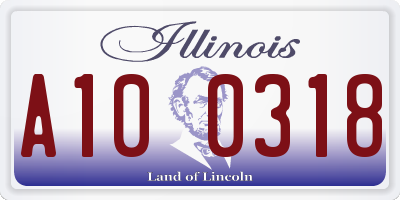 IL license plate A100318
