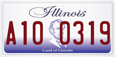 IL license plate A100319