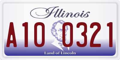 IL license plate A100321