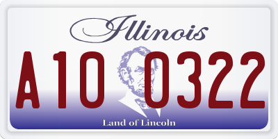 IL license plate A100322