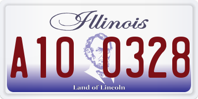 IL license plate A100328