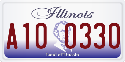 IL license plate A100330