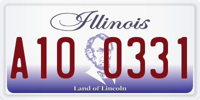 IL license plate A100331