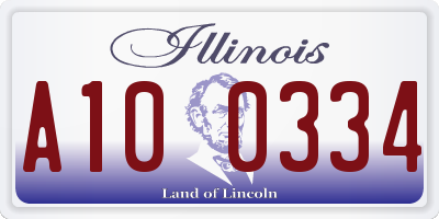 IL license plate A100334