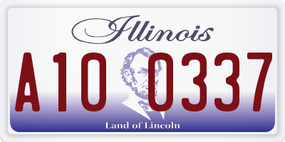 IL license plate A100337