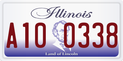 IL license plate A100338