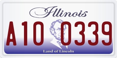 IL license plate A100339