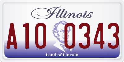 IL license plate A100343