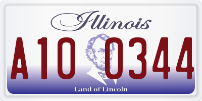 IL license plate A100344