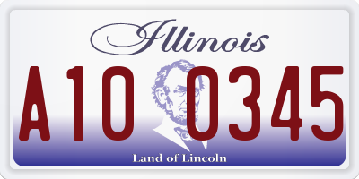 IL license plate A100345
