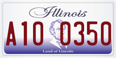 IL license plate A100350