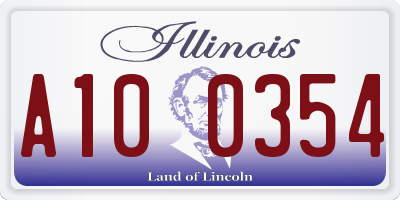IL license plate A100354