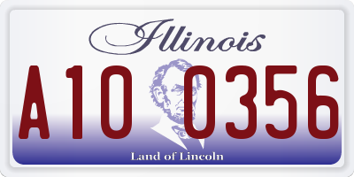 IL license plate A100356