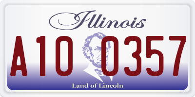 IL license plate A100357
