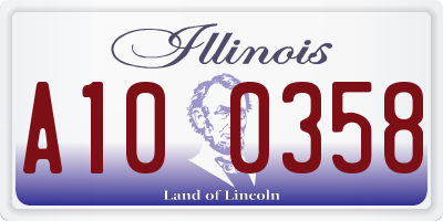 IL license plate A100358