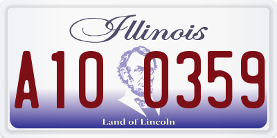 IL license plate A100359