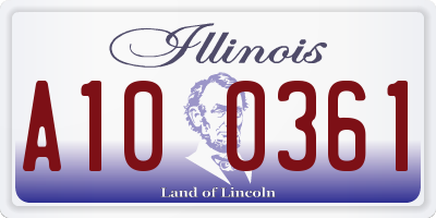 IL license plate A100361