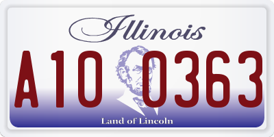 IL license plate A100363