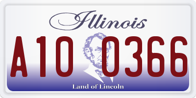 IL license plate A100366
