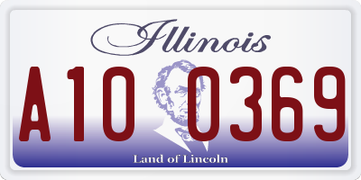 IL license plate A100369