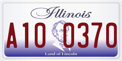 IL license plate A100370