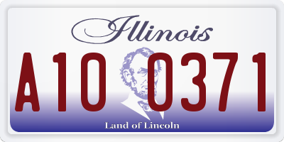 IL license plate A100371