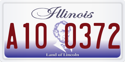 IL license plate A100372