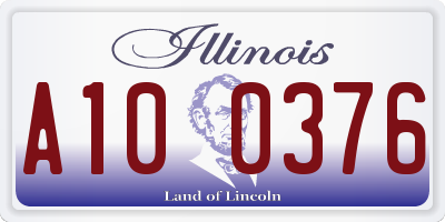 IL license plate A100376