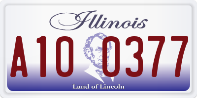 IL license plate A100377