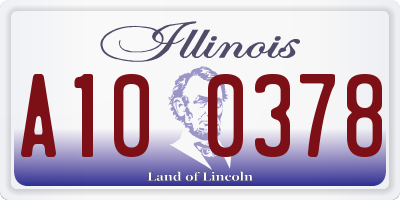 IL license plate A100378