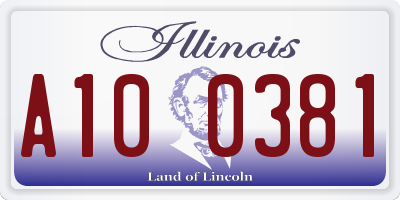 IL license plate A100381