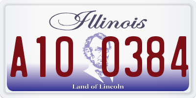 IL license plate A100384