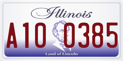 IL license plate A100385