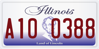 IL license plate A100388