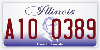IL license plate A100389