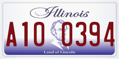 IL license plate A100394