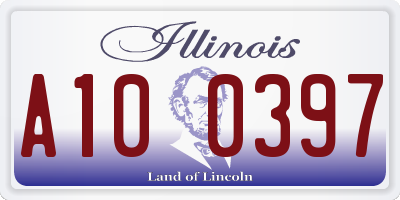 IL license plate A100397
