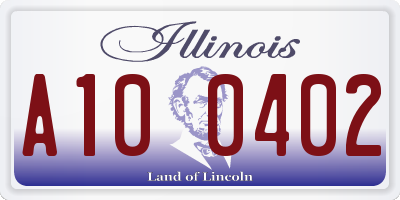 IL license plate A100402