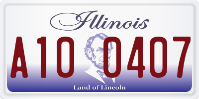 IL license plate A100407