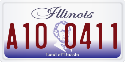 IL license plate A100411
