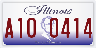 IL license plate A100414