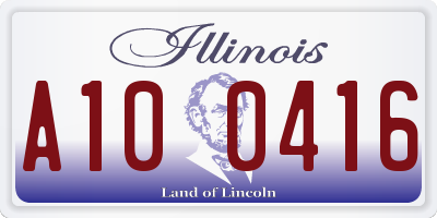 IL license plate A100416