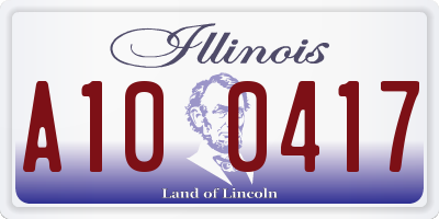 IL license plate A100417