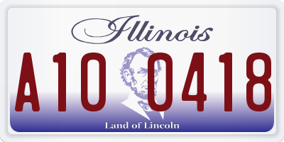 IL license plate A100418