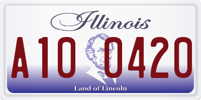 IL license plate A100420