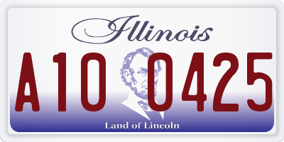 IL license plate A100425